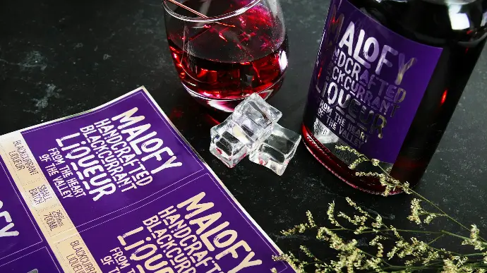 Glass Bottle Ice Cube and Alofy Bottle Label