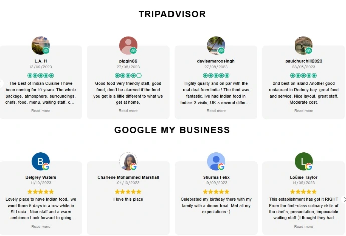 Google &amp; Tripadvisor Review Spice of India