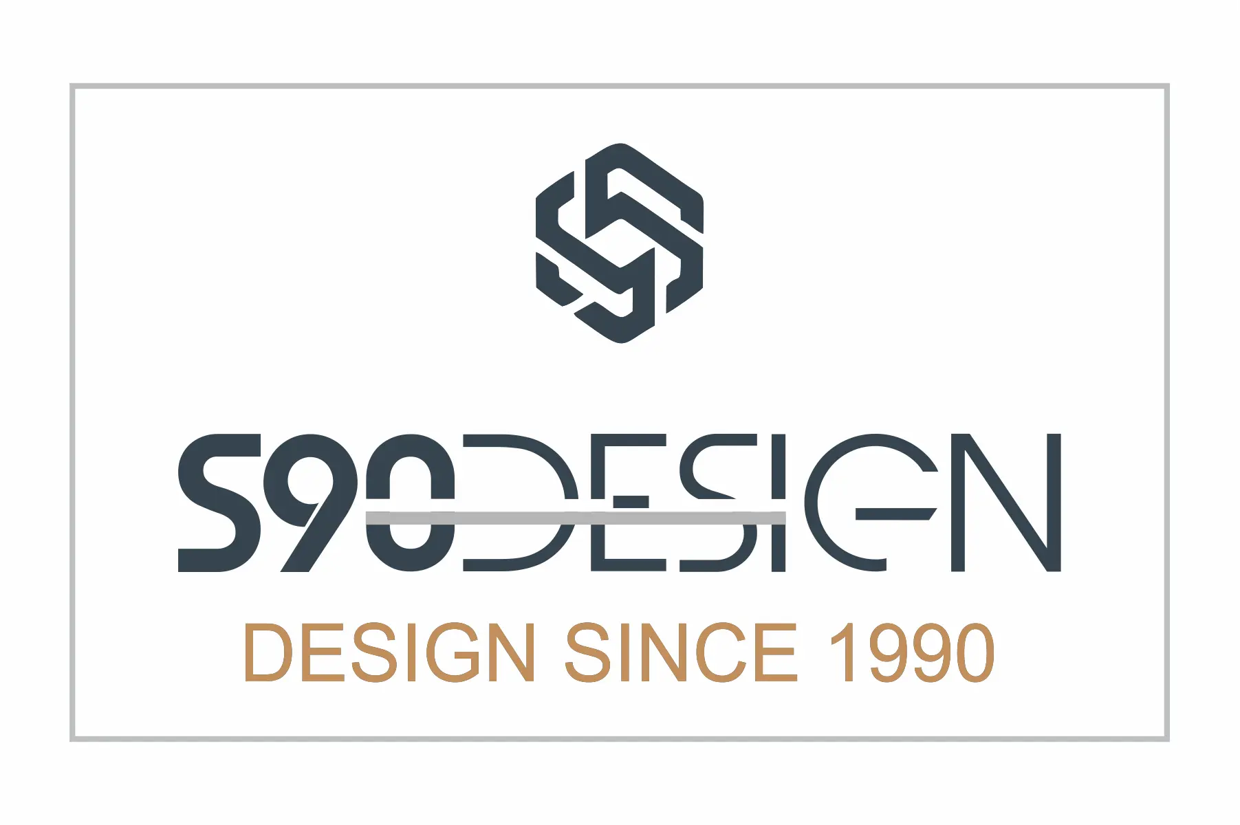 Logo s90design tagline designing since 1990 with monogram 
