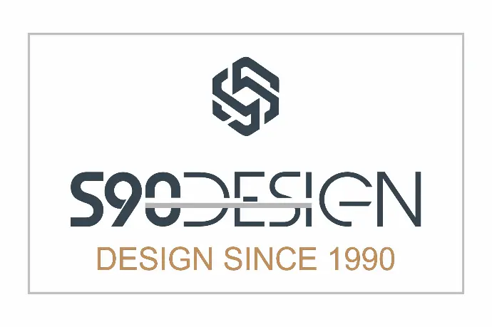 Logo s90design tagline designing since 1990 with monogram 