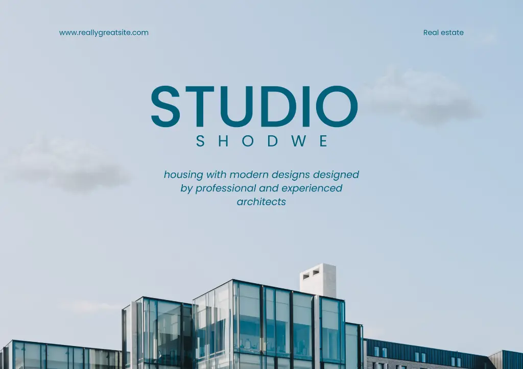 Blue and Teal Minimalist Architecture Trifold Brochure.webp