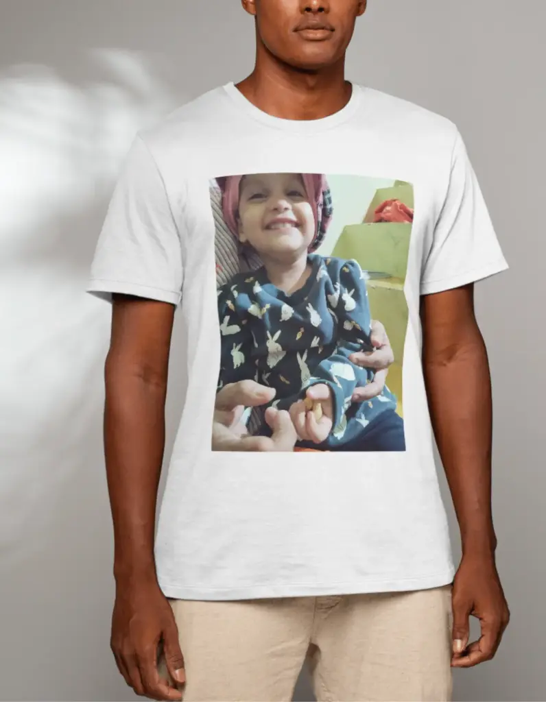 White tee print with kid